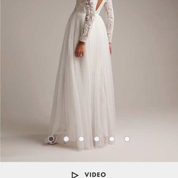 ASOS Bridal BOHO Elizabeth Wedding Gown Beaded Bodice size 2 - Picture 12 of 12